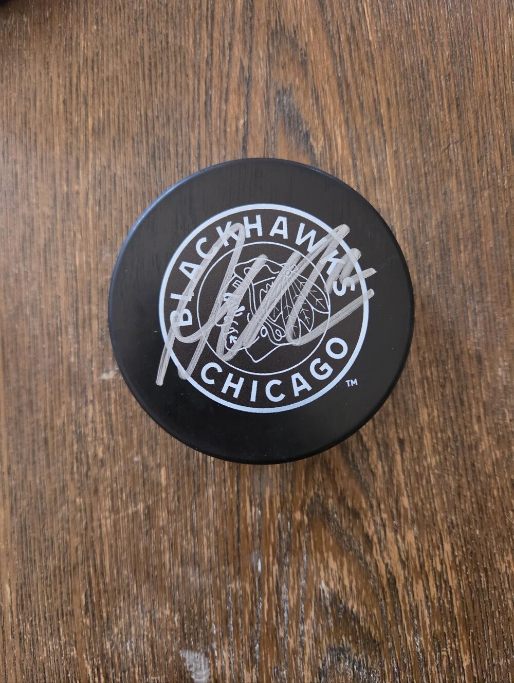 Chicago Blackhawks Alex DeBrincat Autographed Puck - 2019 Winter Classic - COA